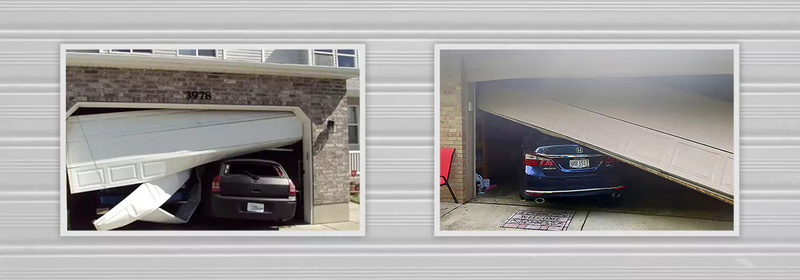 Repair Commercial Garage Door Got Hit By A Car in Chicago Heights, Illinois